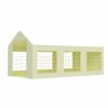 Cort, pavilion, crem, 3x6 m, 6 ferestre + 2 intrari, cadru din otel galvanizat, material PE 240 g/m2, rezistent la UV si apa