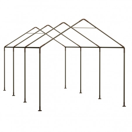 Cort, pavilion, crem deschis, 3x6 m, 6 ferestre + 2 intrari, cadru otel galvanizat, material PE 240 g/m2, rezistent la UV, apa