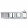 Cort, pavilion, alb, 4x8 m, 8 ferestre + 2 intrari, cadru din otel galvanizat, material PE 240g/m2, rezistent la UV si apa