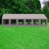Cort profesional, gri, 6x12 m, 12 ferestre + 2 intrari, cadru ranforsat din otel galvanizat, material PVC 560g/m2, impermeabil
