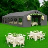 Cort profesional, gri, 6x12 m, 12 ferestre + 2 intrari, cadru ranforsat din otel galvanizat, material PVC 560g/m2, impermeabil