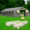 Cort profesional, gri, 6x12 m, 12 ferestre + 2 intrari, cadru ranforsat din otel galvanizat, material PVC 560g/m2, impermeabil