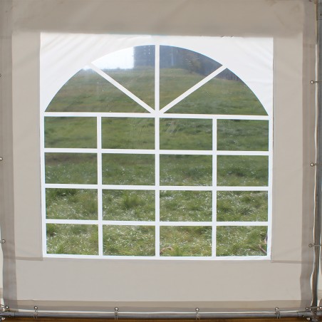 Cort profesional, pavilion, alb, 8x12 m, 12 ferestre + 2 intrari, cadru ranforsat din otel galvanizat, PVC 560g/m2, impermeabil