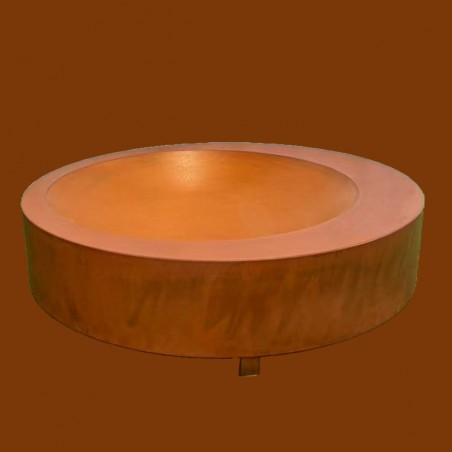 Semineu rotund, otel corten de 2 mm, dimensiuni: dia100 x H 26 cm, FlamaDomo