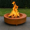 Vatra de foc, otel corten de 2 mm, dia 100 x H 26 cm, FlamaDomo