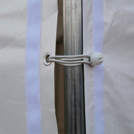 Cort tip hala profesional, magazie depozitare, gri, 8x12 m, 2 intrari, cadru ranforsat din otel galvanizat, PVC 560g/m2