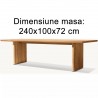 Set mobilier, terasa sau gradina, masa mare si 8 scaune, lemn de Tec integral, perne incluse, Primavera