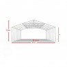 Cort profesional, pavilion, alb, 8x12 m, 12 ferestre + 2 intrari, cadru ranforsat din otel galvanizat, PVC 560g/m2, impermeabil