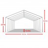 Cort, pavilion, 6x12 m, crem deschis, 12 ferestre + 2 intrari, cadru otel galvanizat, material PE 240g/m2, rezistent la UV, apa