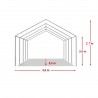 Cort, pavilion, crem deschis, 4x8 m, 8 ferestre + 2 intrari, cadru otel galvanizat, material PE 240 g/m2, rezistent la UV, apa