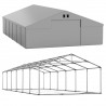 Cort tip hala profesional, magazie depozitare, gri, 8x12 m, 2 intrari, cadru ranforsat din otel galvanizat, PVC 560g/m2