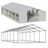 Cort profesional, pavilion, alb, 8x12 m, 12 ferestre + 2 intrari, cadru ranforsat din otel galvanizat, PVC 560g/m2, impermeabil