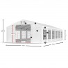 Cort pavilion, Alb, 6x12 m, 12 ferestre + 2 intrari, cadru din otel galvanizat, material PVC 240g/m2, impermeabil