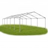 Cort, pavilion, 5x10 m, Alb, 10 ferestre + 2 intrari, cadru din otel, material PE 240g/m2, rezistent la UV si apa