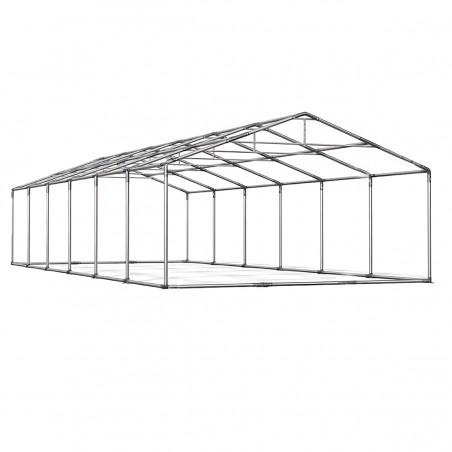 Cort industrial tip hala, magazie depozitare 6x12 m, cadru ranforsat din otel, material PVC 560 g/m2, Alb