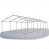 Cort pavilion, Alb, 6x12 m, 12 ferestre + 2 intrari, cadru din otel galvanizat, material PVC 240g/m2, impermeabil