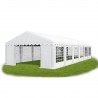 Cort pavilion, Alb, 6x12 m, 12 ferestre + 2 intrari, cadru din otel galvanizat, material PVC 240g/m2, impermeabil