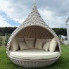 Pat de zi exterior gradina terasa tip cuib, 10 perne, cadru aluminiu, impletitura din ratan, diametru 180x220 cm, Rustica Pat de zi exterior gradina terasa tip cuib, 10 perne, cadru aluminiu, impletitura din ratan, diametru 180x220 cm, Rustica