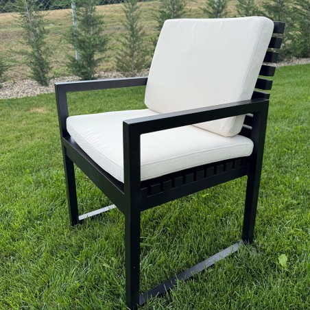 Set mobilier de 8 persoane, terasa sau gradina, aluminiu, masa 213x100 cm + 8 scaune,  tesatura 100% Olefin, Mykonos