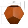 Jardiniera poligonala, otel corten de 2 mm, diametru 38-55 cm, FlorArt