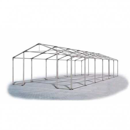 Cort industrial tip hala, magazie depozitare 6x12 m, cadru ranforsat din otel, material PVC 560 g/m2, Gri