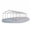 Cort industrial tip hala, magazie depozitare 6x12 m, cadru ranforsat din otel, material PVC 560 g/m2, Gri