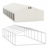 Cort profesional, Alb, 6x14 m, 14 ferestre+2 intrari, cadru ranforsat din otel galvanizat, 560g/m2 PVC
