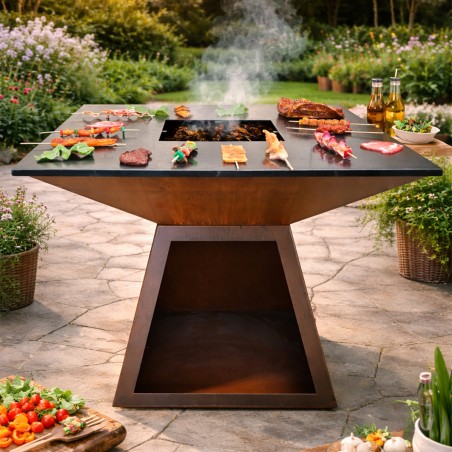 Gratar pe lemn cu plita,...