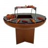 Gratar pe lemn cu plita, Vatra, Multifunctional, din otel corten de 2 mm,  dia 100xH 70 cm, AshCraft