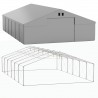 Cort tip hala profesional, magazie depozitare, gri, 8x12 m, 2 intrari, cadru ranforsat din otel galvanizat, PVC 560g/m2
