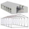 Cort profesional, pavilion, alb, 8x12 m, 12 ferestre + 2 intrari, cadru ranforsat din otel galvanizat, PVC 560g/m2, impermeabil