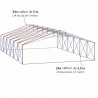 Cort profesional, pavilion, alb, 8x12 m, 12 ferestre + 2 intrari, cadru ranforsat din otel galvanizat, PVC 560g/m2, impermeabil