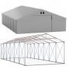 Cort tip hala profesional, magazie depozitare, gri, 8x12 m, 2 intrari, cadru ranforsat din otel galvanizat, PVC 560g/m2