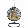 Scaun agatat California Black, Fotoliu suspendat de relaxare, Curte sau Living, confortabil si modern