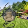 Scaun agatat California Black, Fotoliu suspendat de relaxare, Curte sau Living, confortabil si modern
