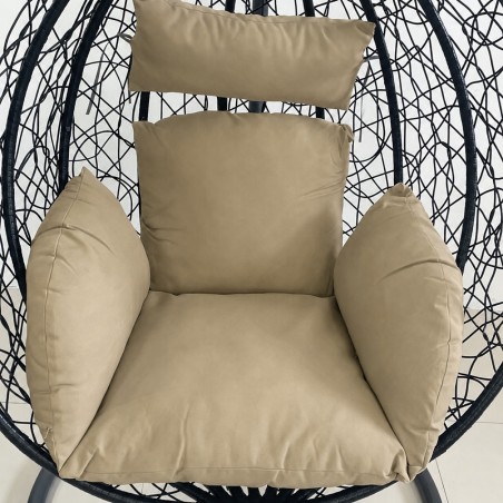 Scaun agatat California Black, Fotoliu suspendat de relaxare, Curte sau Living, confortabil si modern