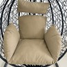 Scaun agatat California Black, Fotoliu suspendat de relaxare, Curte sau Living, confortabil si modern