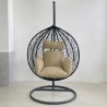 Scaun agatat California Black, Fotoliu suspendat de relaxare, Curte sau Living, confortabil si modern