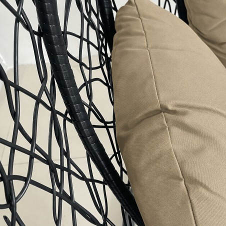Scaun agatat California Black, Fotoliu suspendat de relaxare, Curte sau Living, confortabil si modern