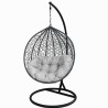 Scaun agatat California Grey, Fotoliu suspendat, Curte sau Living, comfortabil, ratan 3D
