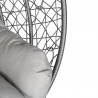 Scaun agatat California Grey, Fotoliu suspendat, Curte sau Living, comfortabil, ratan 3D