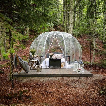Igloo Astreea Crystal Pvc, iglu pavilion premium, complet aluminiu, iluminare Philips, sistem electric integrat, curte, piscina