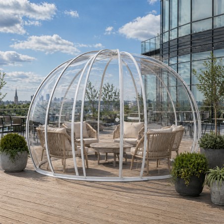 Igloo Astreea Pro Policarbonat, usa glisanta, iglu super-premium, complet aluminiu, iluminare Philips, sistem electric integrat