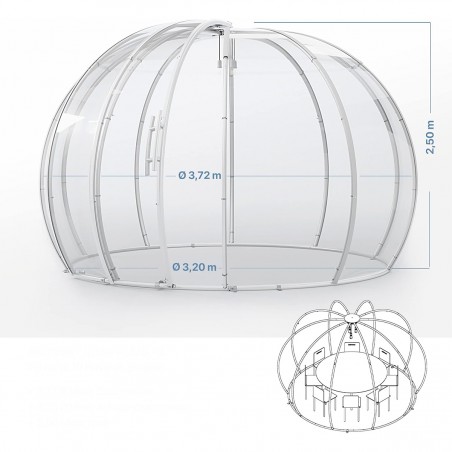 Igloo Astreea Pro Policarbonat, usa glisanta, iglu super-premium, complet aluminiu, iluminare Philips, sistem electric integrat