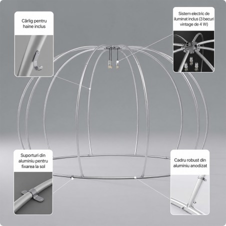 Igloo Astreea Pro Policarbonat, usa glisanta, iglu super-premium, complet aluminiu, iluminare Philips, sistem electric integrat