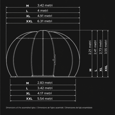 Astreea Igloo MAX, Policarbonat, usa glisanta, iglu super-premium, complet aluminiu, 4 dimensiuni