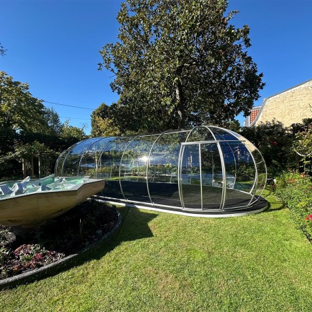 Igloo Terace Astreea Max panoramic modular, Policarbonat, panorama 360° complet aluminiu, 2 usi glisante, 4 dimensiuni