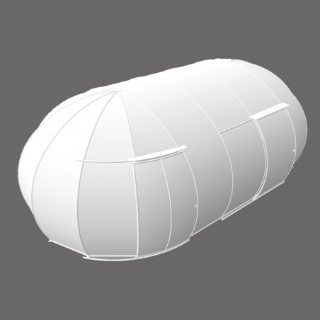 Igloo Terace Astreea Max panoramic modular, Policarbonat, panorama 360° complet aluminiu, 2 usi glisante, 4 dimensiuni