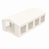 Cort, pavilion, crem deschis, 4x8 m, 8 ferestre + 2 intrari, cadru otel galvanizat, material PE 240 g/m2, rezistent la UV, apa