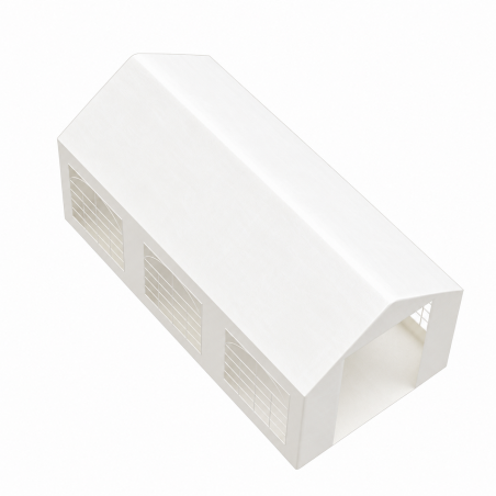 Cort, pavilion, crem deschis, 3x6 m, 6 ferestre + 2 intrari, cadru otel galvanizat, material PE 240 g/m2, rezistent la UV, apa
